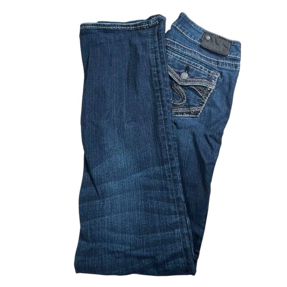 Silver Jeans Co Womens 28 Suki Mid Slim Boot Cut Jeans Dark Wash Jeans